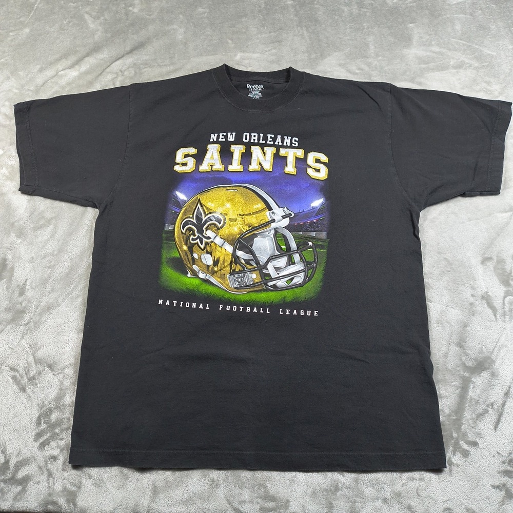 New Orleans Saints Shirt Mens Large Black Reebok National Football League NFL